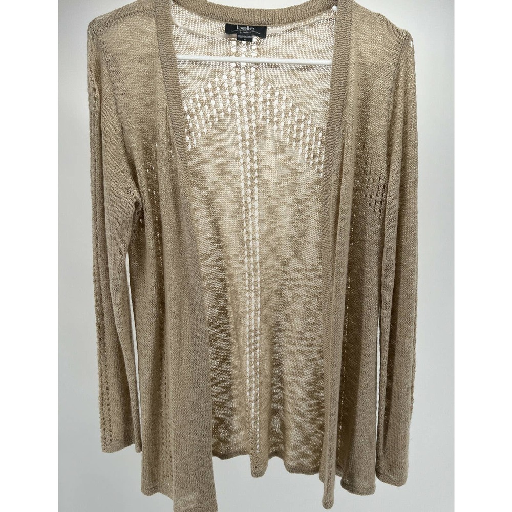 Belle By Belldini Lightweight Cardigan Sweater Long Tan Size M